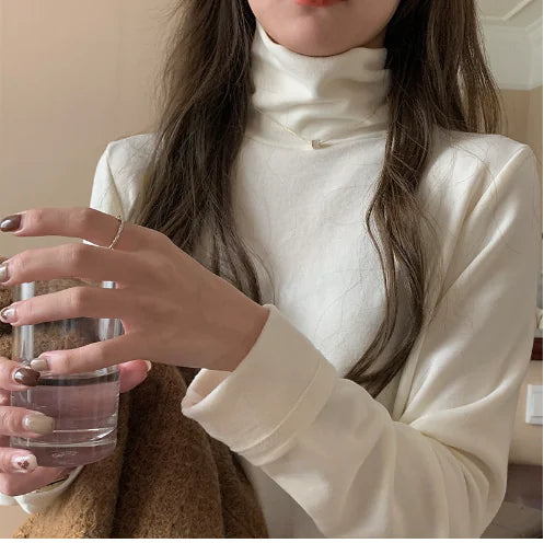 Chic High-Neck Knit Shirt