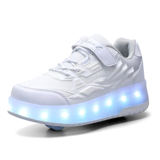 YUNICUS StarBright Roller Shoes for Kids - LED Wheel Skates (S900Black32)