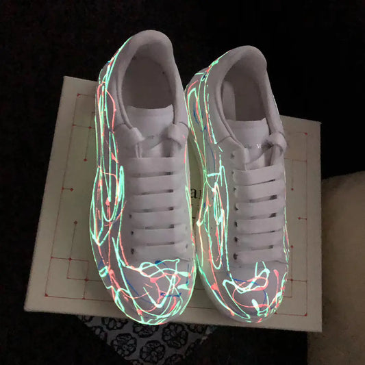 2020 McQueen Vibrant Graffiti Sneakers