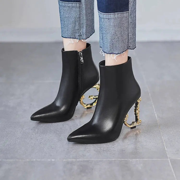 Women's Cowhide Chic Short Boots