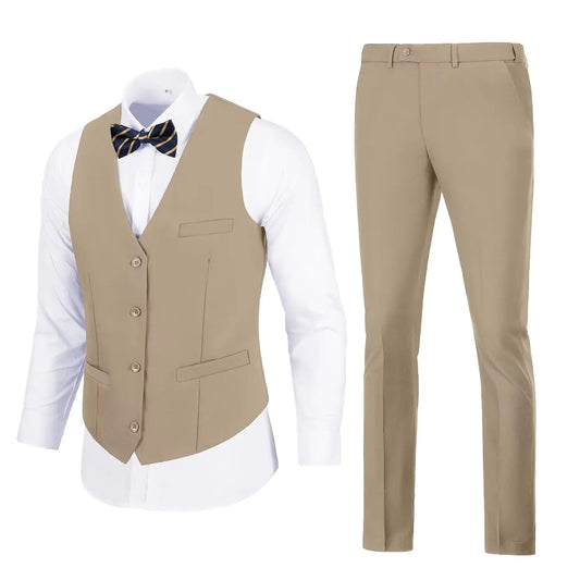 CHAMP Mens Casual Champagne Suit Vest & Pants