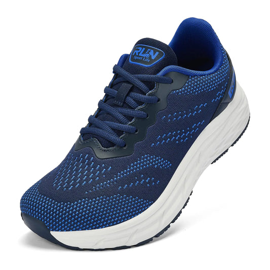WideStride Men's Cushioned Running Shoes - Blue Size 8