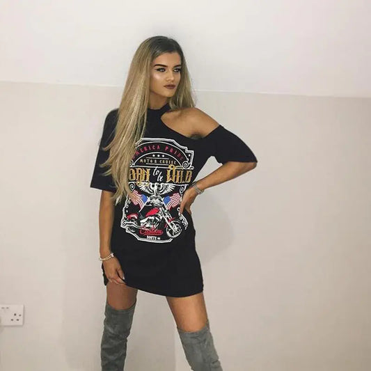 Chic Printed Halter Top Tee