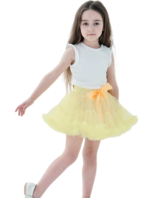 Shimaly Girls Soft Ballet Tutu Skirt - Yellow