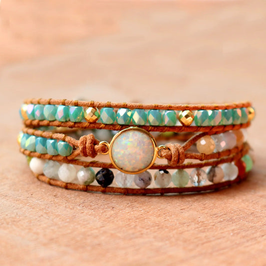 Triple Layer Crystal Opal Bracelet