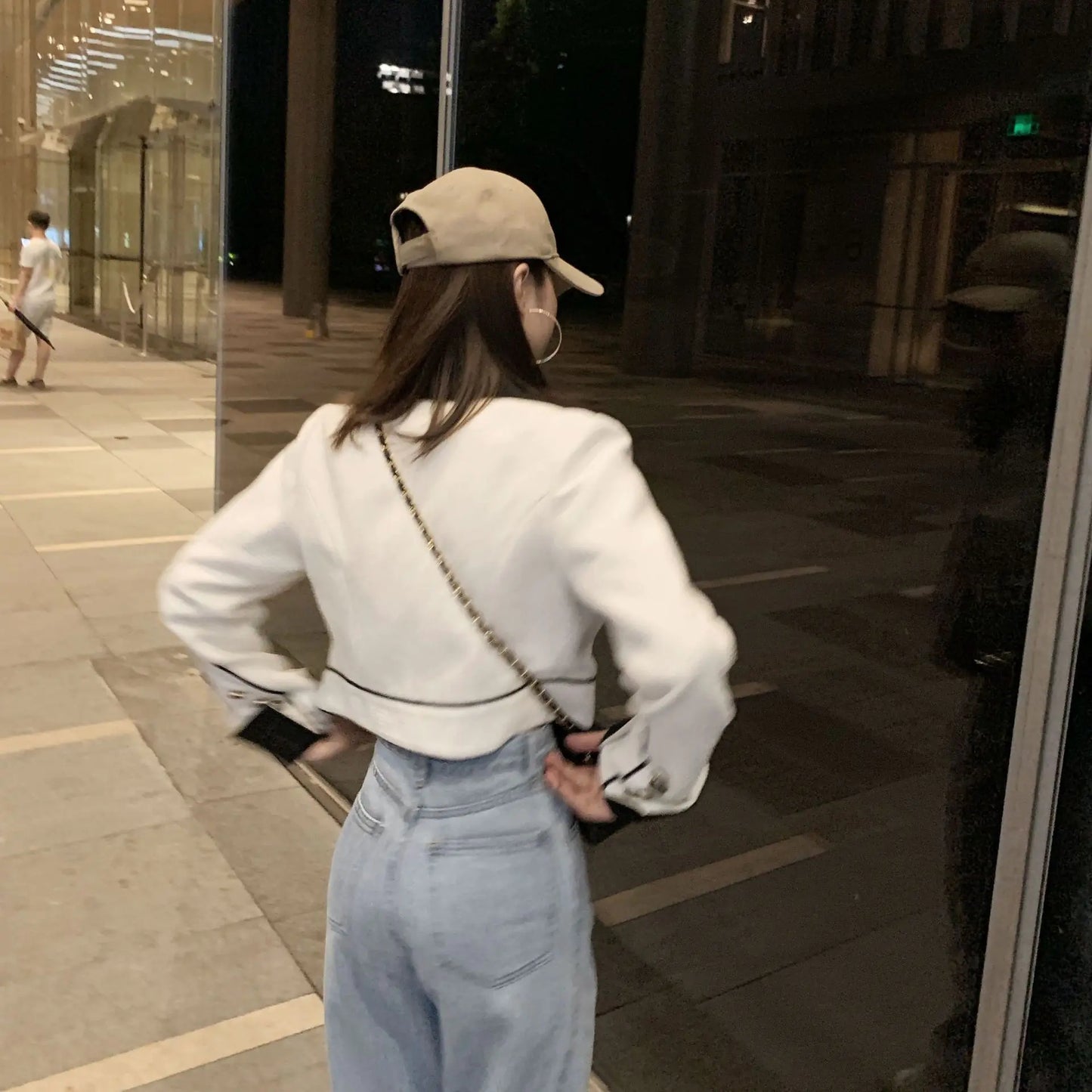 Chic Beige Color-Block Blouse